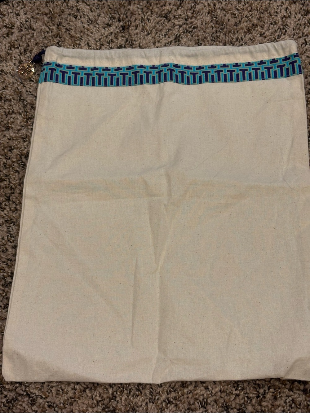 Tory Burch drawstring dust bag  12"x15"